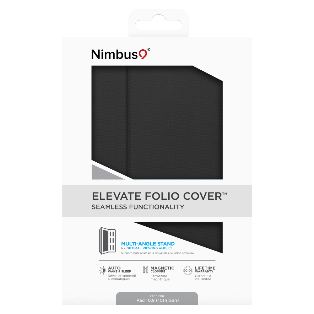 Wholesale cell phone accessory Nimbus9 - Elevate Folio Case for Apple iPad 10th Gen - Black