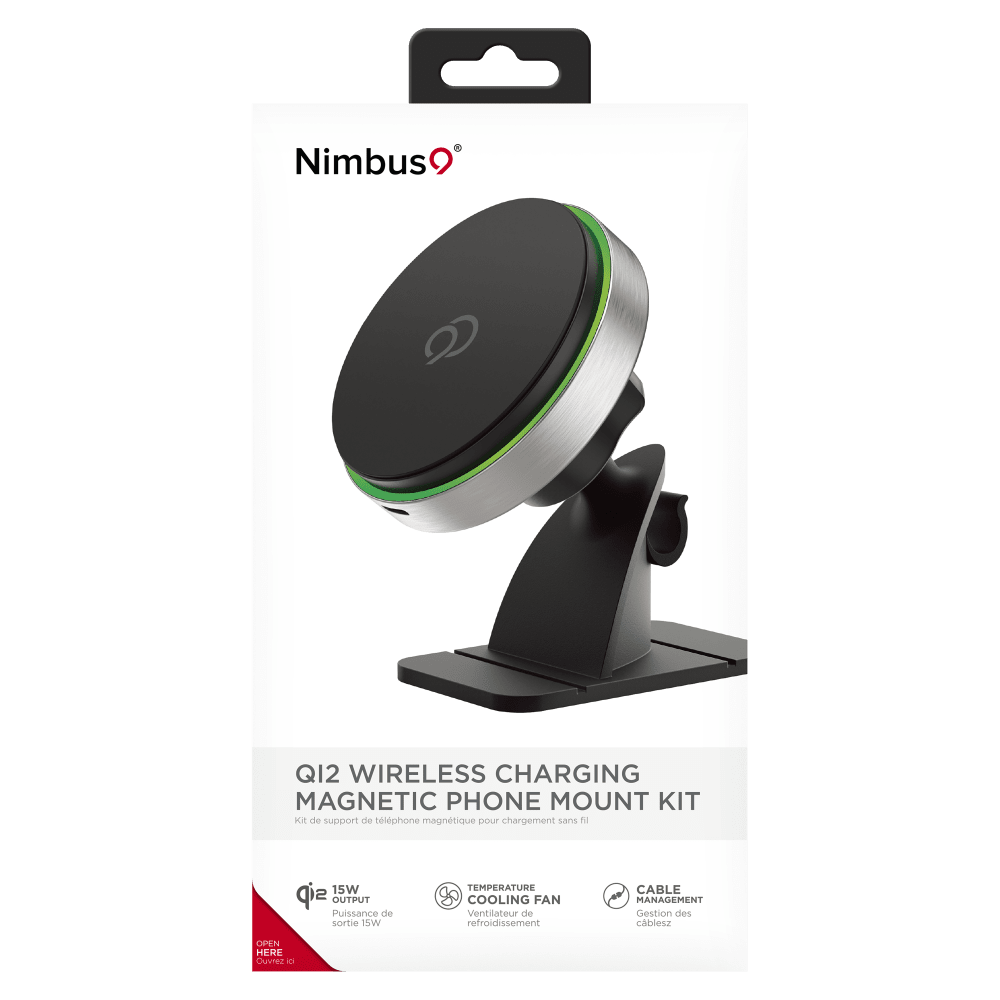 Wholesale cell phone accessory Nimbus9 - Qi2 Wireless Charging Magnetic Phone Mount Kit - Brushed