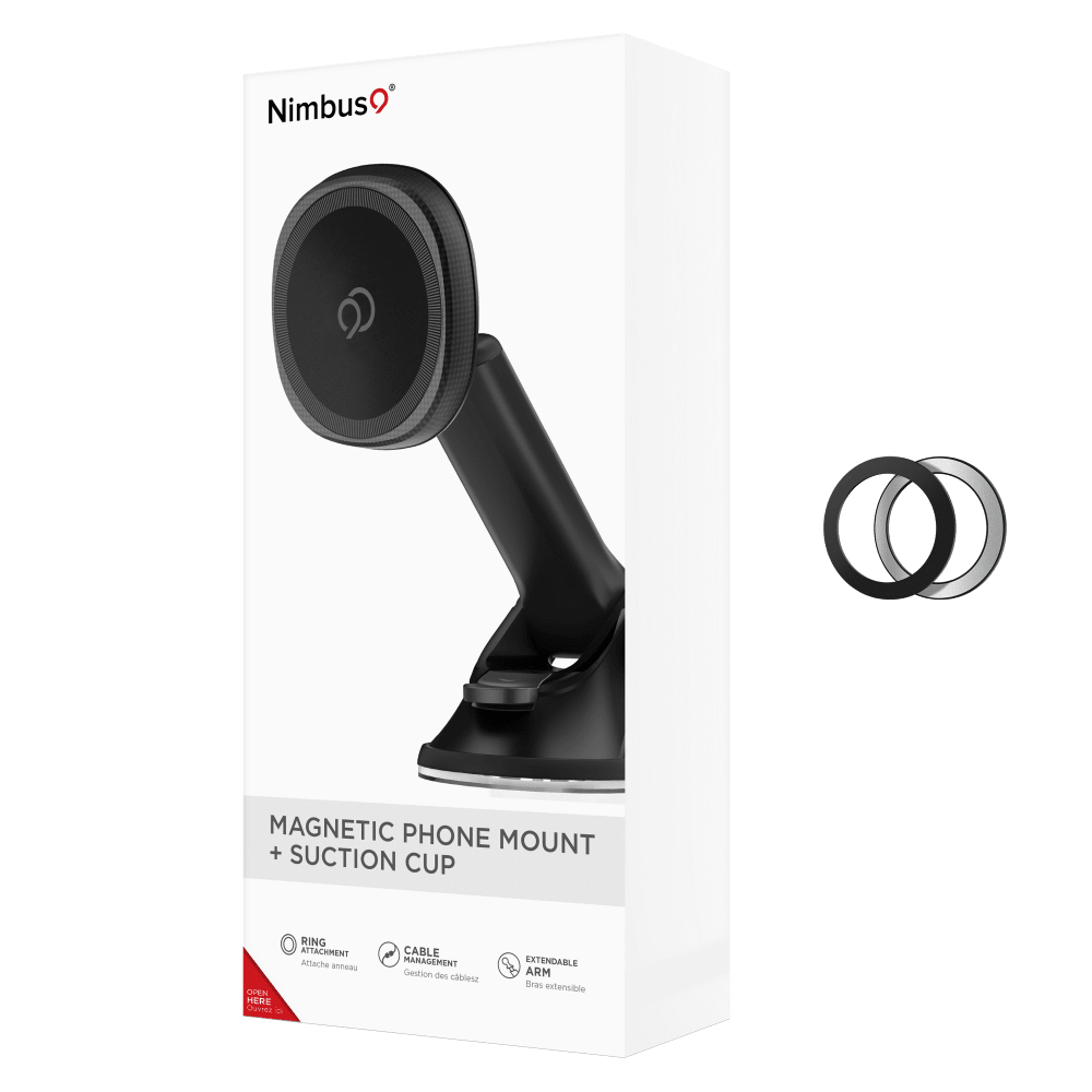 Wholesale cell phone accessory Nimbus9 - Magnetic Phone Mount and Suction Cup - Black