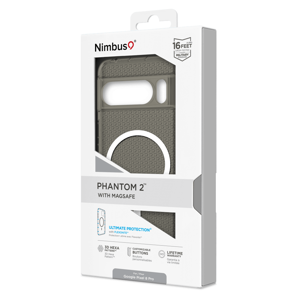 Wholesale cell phone accessory Nimbus9 - Phantom 2 MagSafe Case for Google Pixel 8 Pro - Carbon