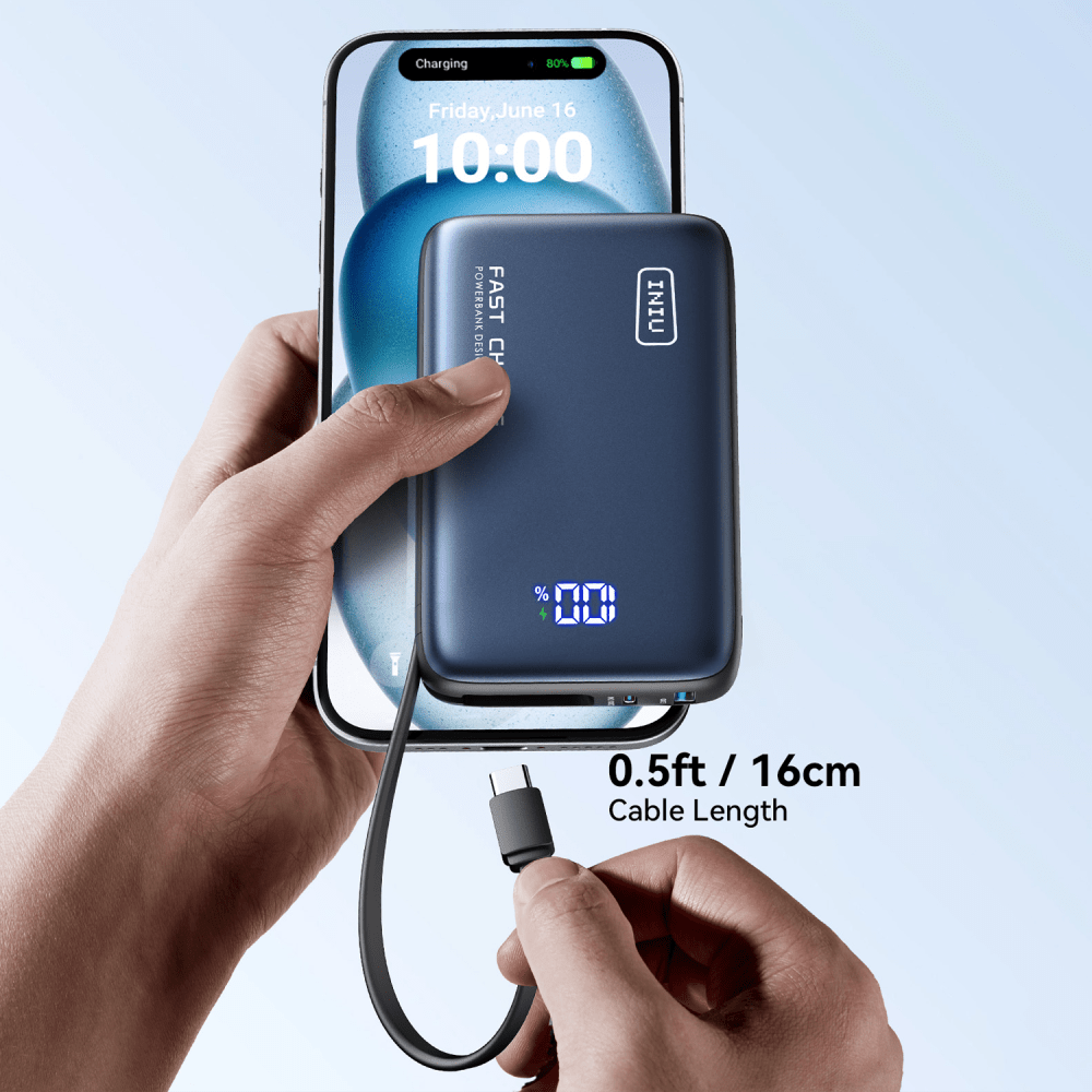 Wholesale cell phone accessory INIU - Pocket Power Portable Power Bank 20,000 mAh - Black