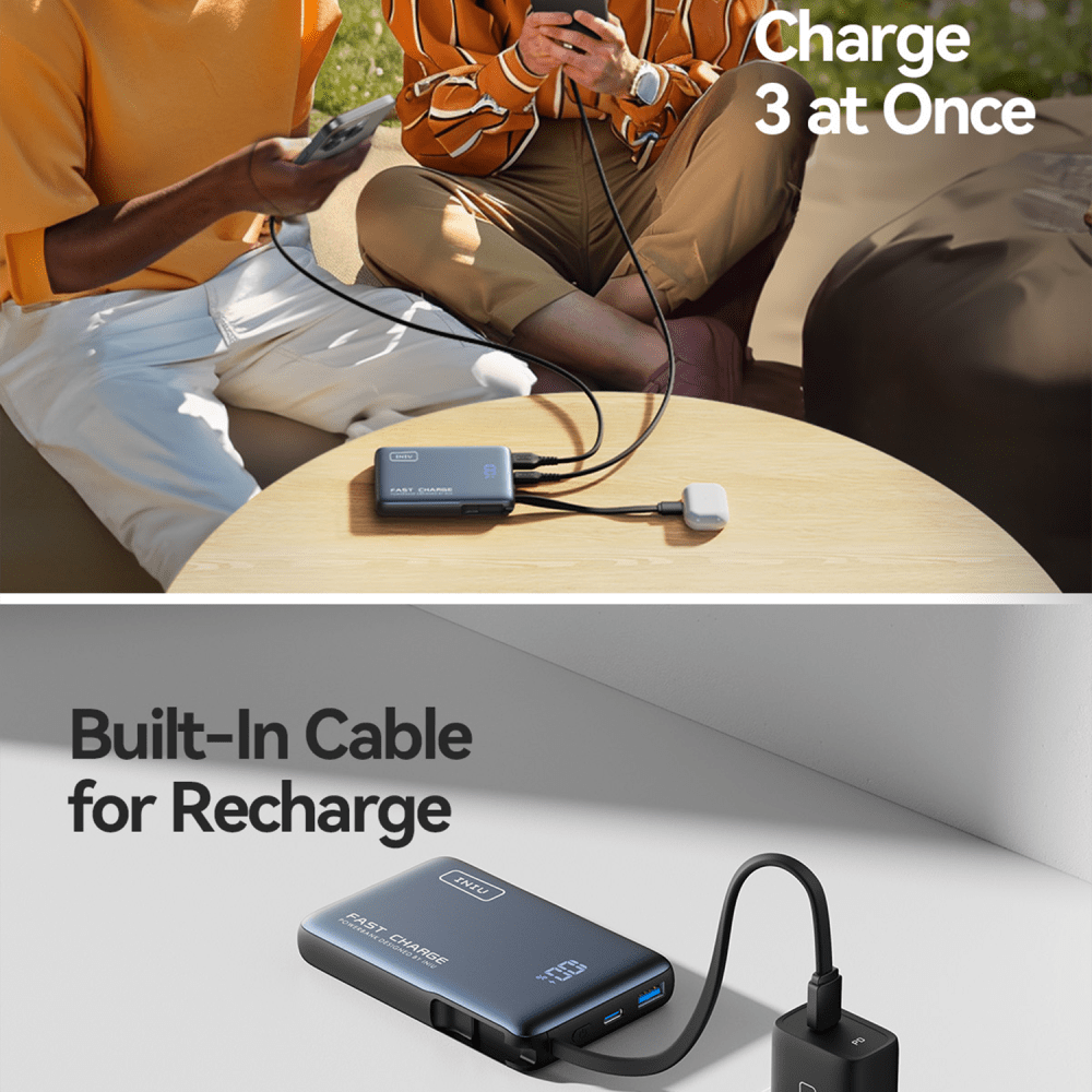 Wholesale cell phone accessory INIU - Pocket Power Portable Power Bank 10,000 mAh - Black