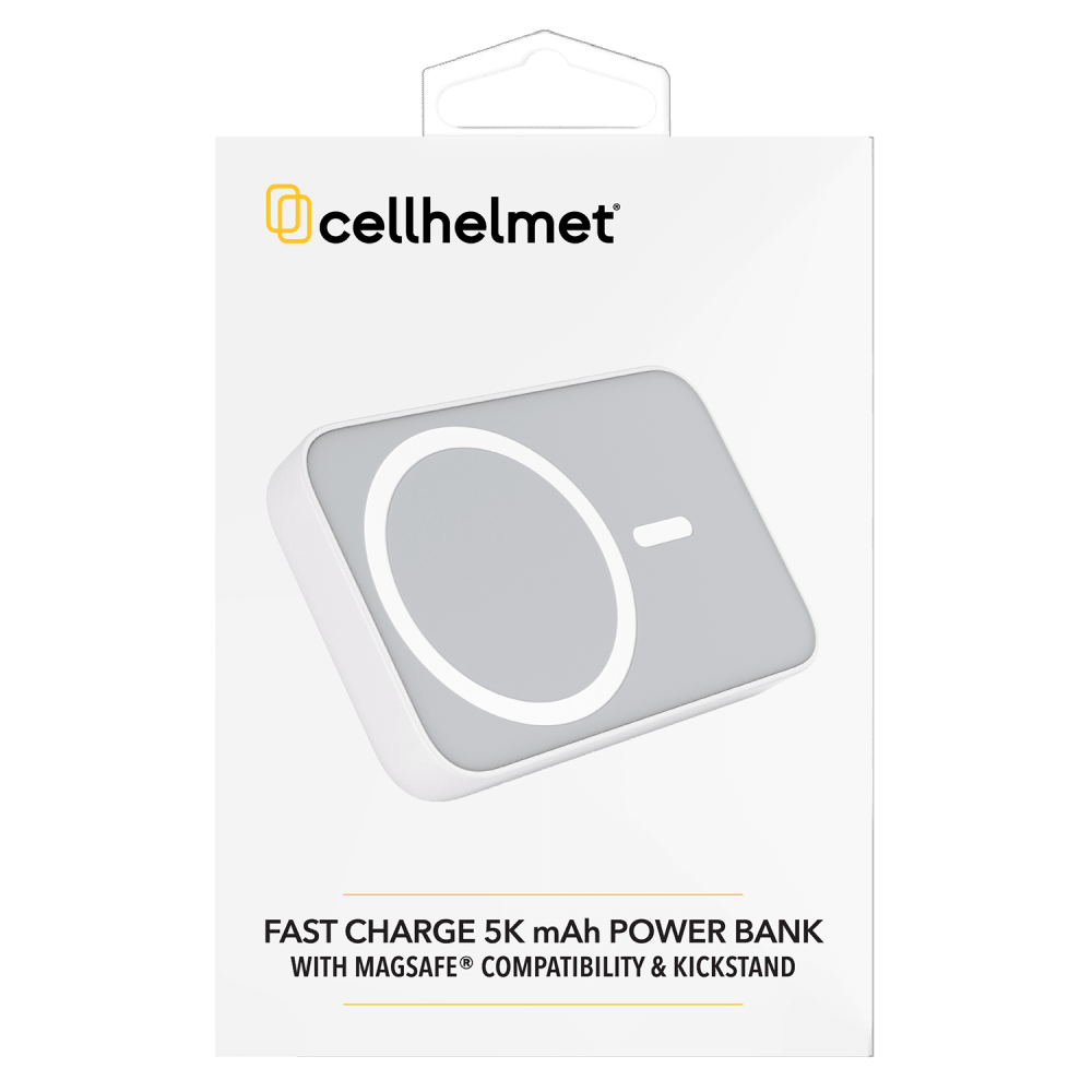 Wholesale cell phone accessory cellhelmet - Magnetic Power Bank 5,000 mAh - White