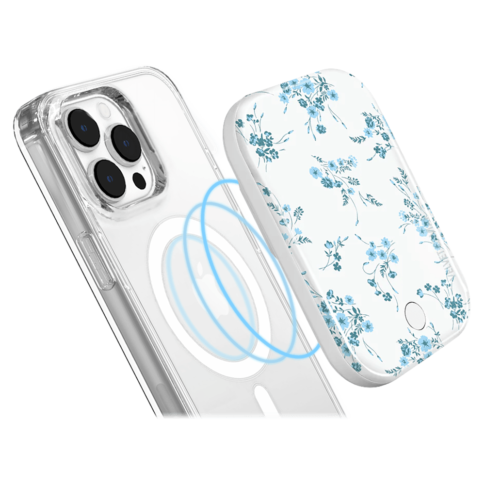 Wholesale cell phone accessory Velvet Caviar - MagSafe Battery Power Pack - French Blue Floral