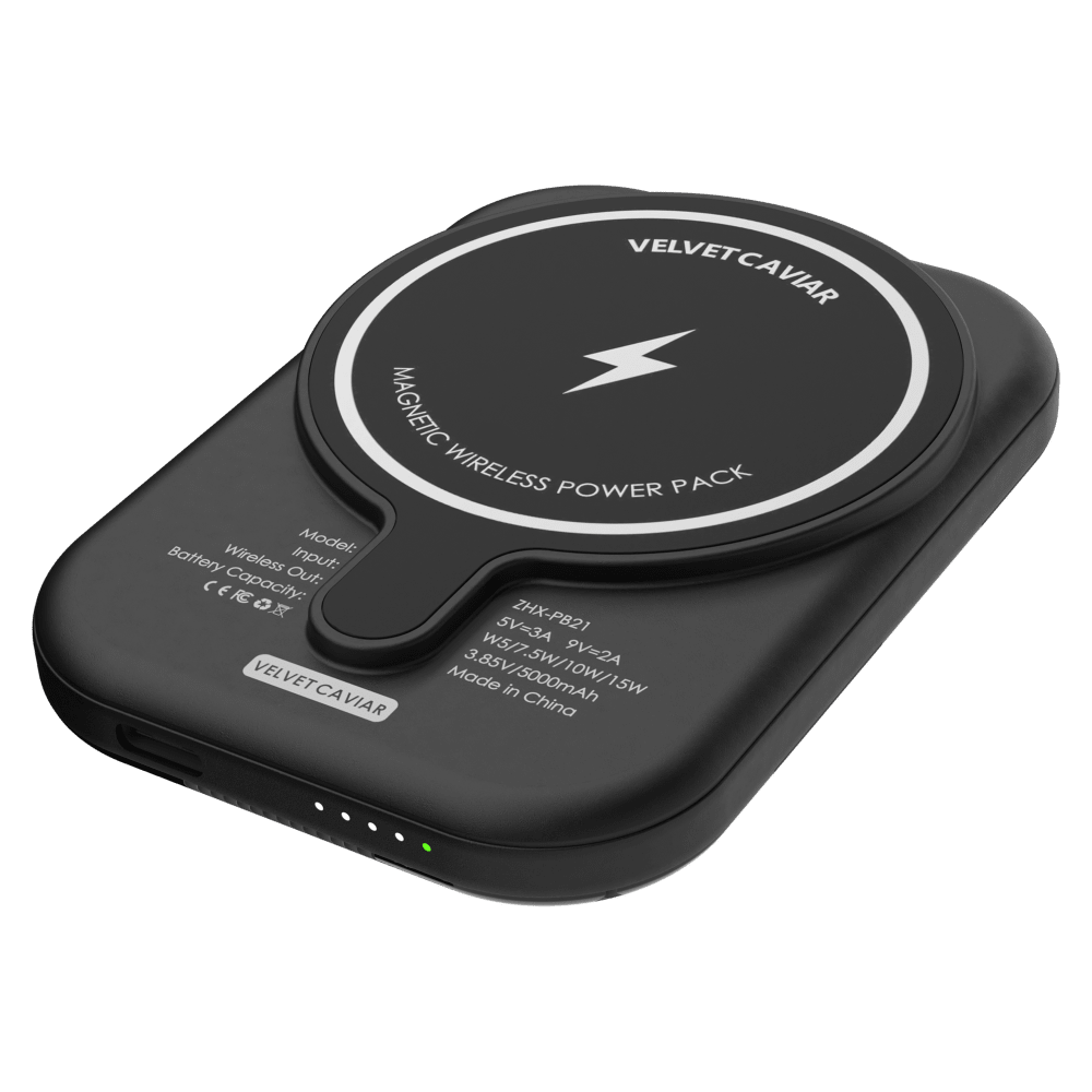 Wholesale cell phone accessory Velvet Caviar - MagSafe Battery Power Pack - Noir Vibe Checker