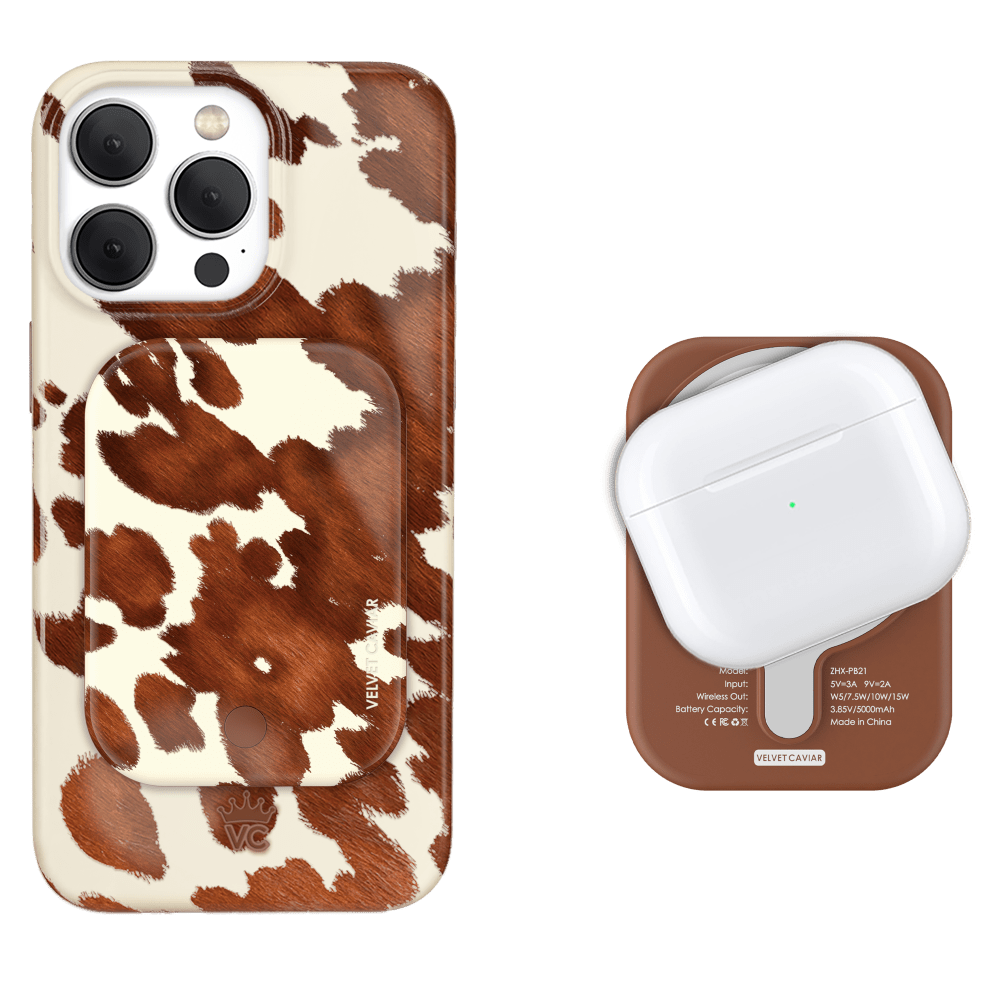 Wholesale cell phone accessory Velvet Caviar - MagSafe Battery Power Pack - Cocoa Cow