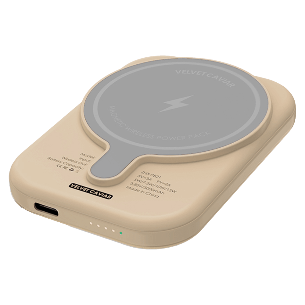 Wholesale cell phone accessory Velvet Caviar - MagSafe Battery Power Pack - Nude Vibe Checker