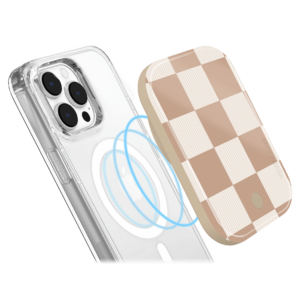Wholesale cell phone accessory Velvet Caviar - MagSafe Battery Power Pack - Nude Vibe Checker