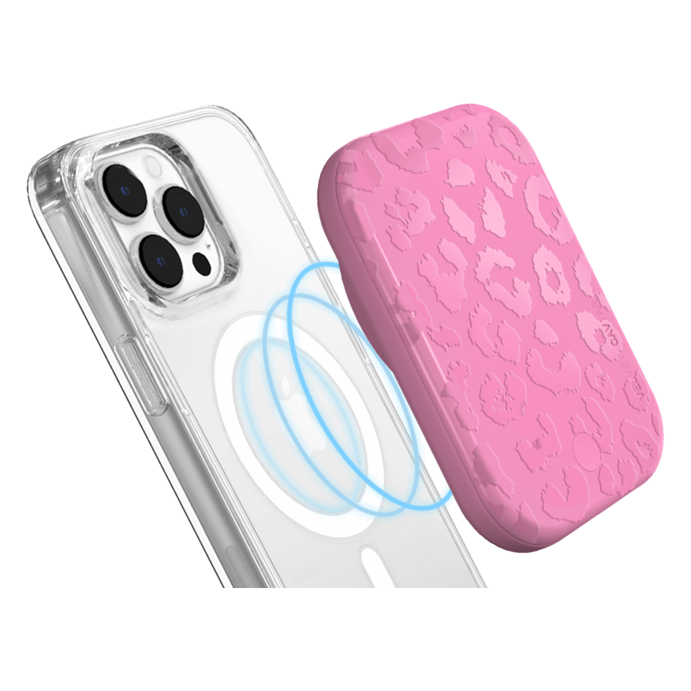 Wholesale cell phone accessory Velvet Caviar - MagSafe Battery Power Pack - Hot Pink Leopard