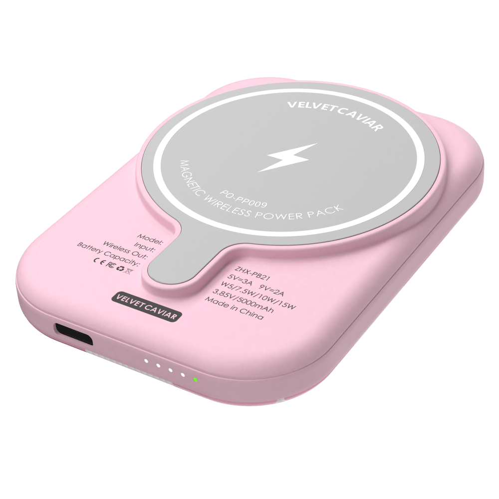 Wholesale cell phone accessory Velvet Caviar - MagSafe Battery Power Pack - Pink Pastel Checker