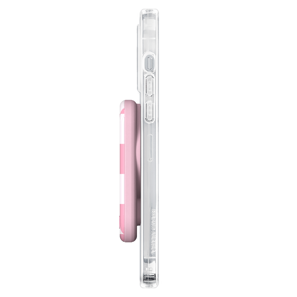 Wholesale cell phone accessory Velvet Caviar - MagSafe Battery Power Pack - Pink Pastel Checker
