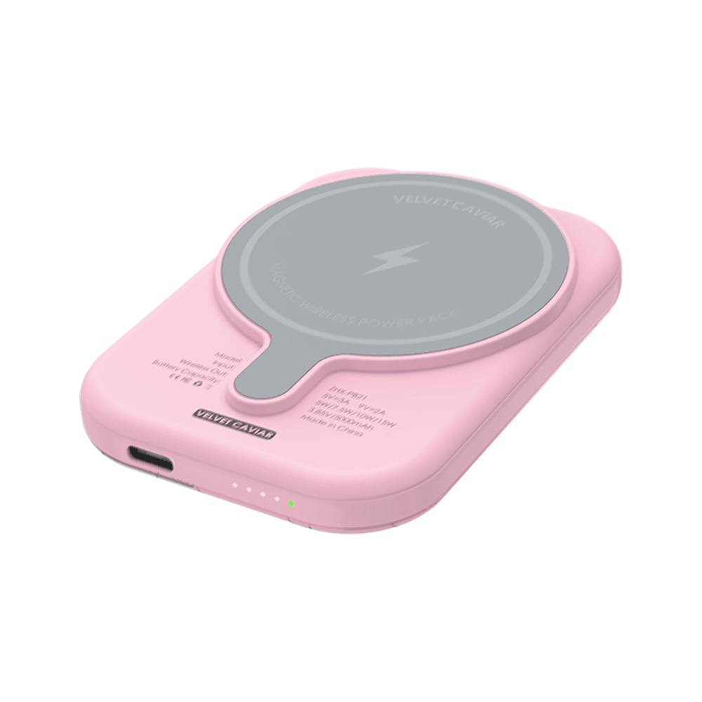 Wholesale cell phone accessory Velvet Caviar - MagSafe Battery Power Pack - Posie Pink Bow