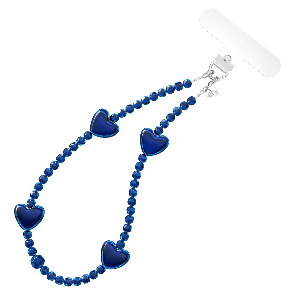 Wholesale cell phone accessory VELVET CAVIAR - Phone Charm - Clear Blue Heart