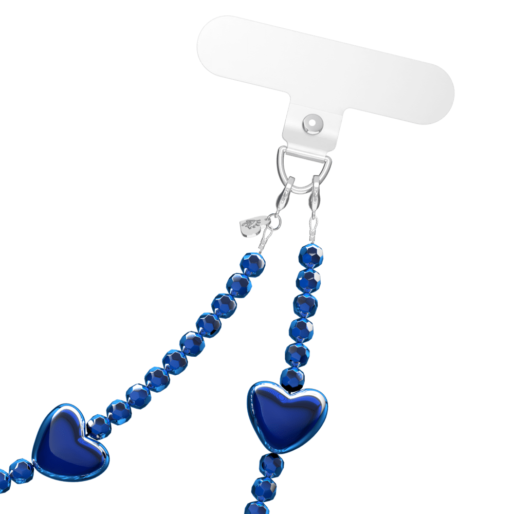 Wholesale cell phone accessory VELVET CAVIAR - Phone Charm - Clear Blue Heart