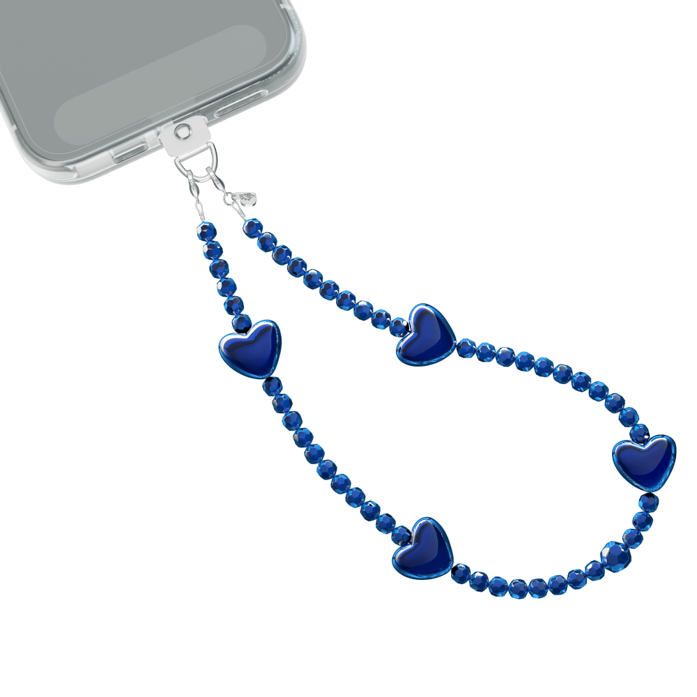 Wholesale cell phone accessory VELVET CAVIAR - Phone Charm - Clear Blue Heart