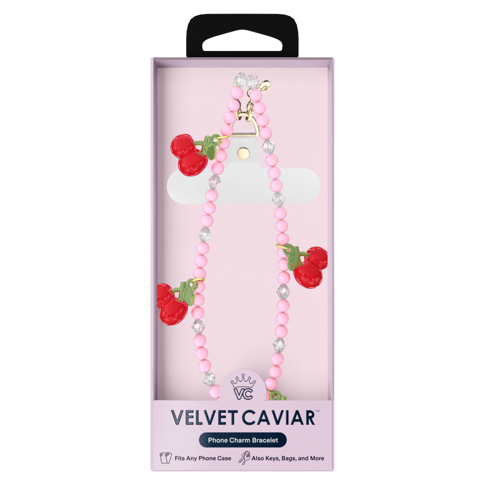 Wholesale cell phone accessory VELVET CAVIAR - Phone Charm - Sweet Cherry