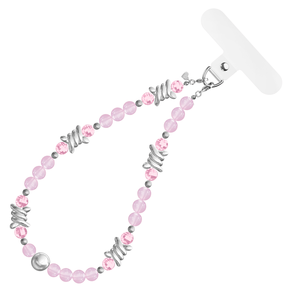 Wholesale cell phone accessory VELVET CAVIAR - Phone Charm Wristlet - Pink Barbed Wire