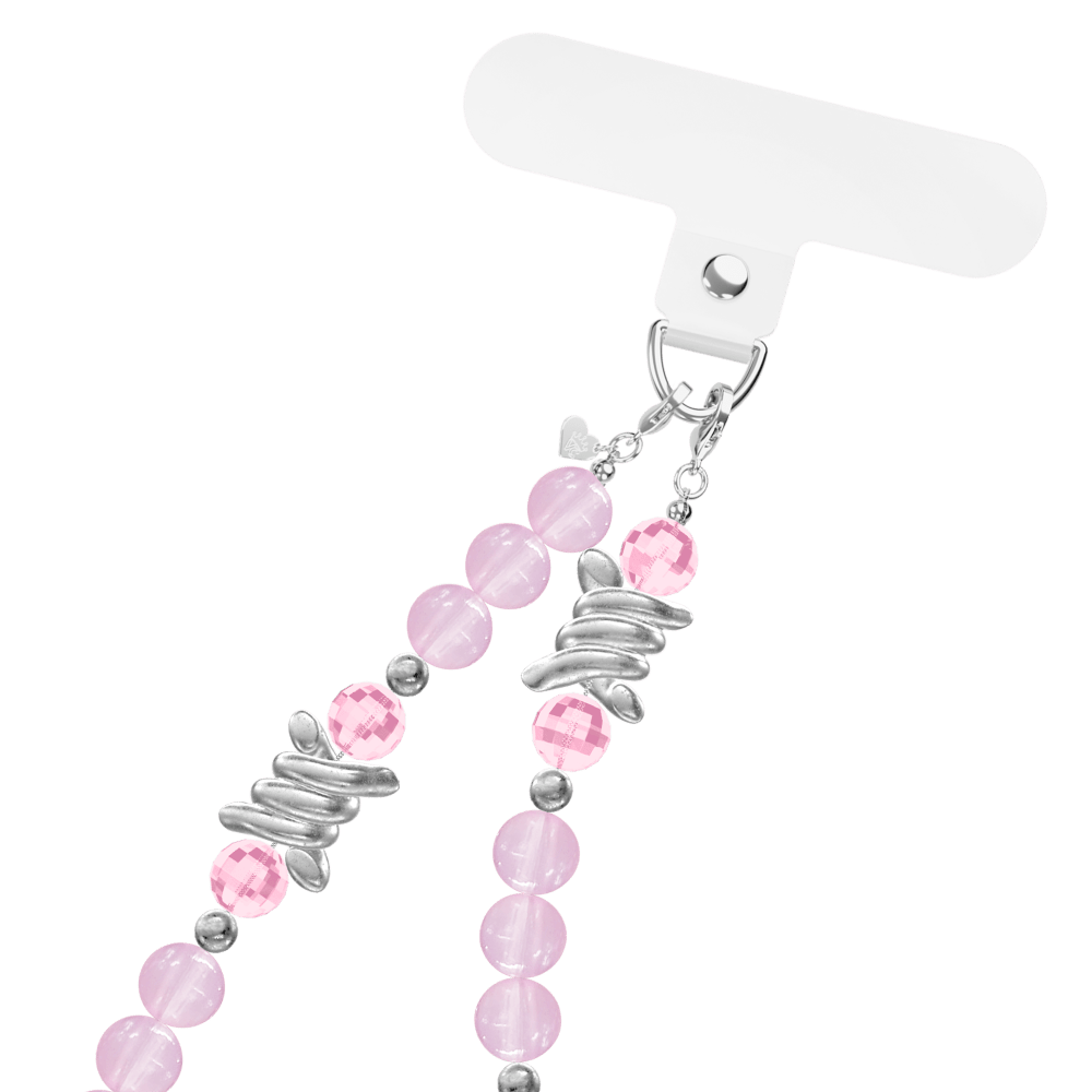 Wholesale cell phone accessory VELVET CAVIAR - Phone Charm Wristlet - Pink Barbed Wire