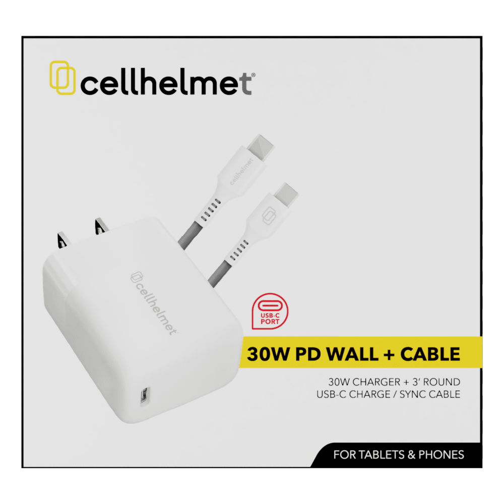 Wholesale cell phone accessory cellhelmet - Wall Charger 30W PD with USB C to USB C Cable -