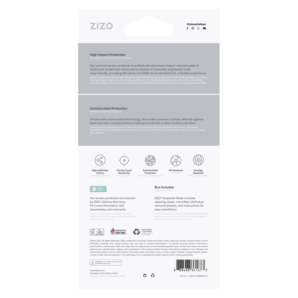 Wholesale cell phone accessory ZIZO - Lightning Shield Privacy Tempered Glass Screen Protector