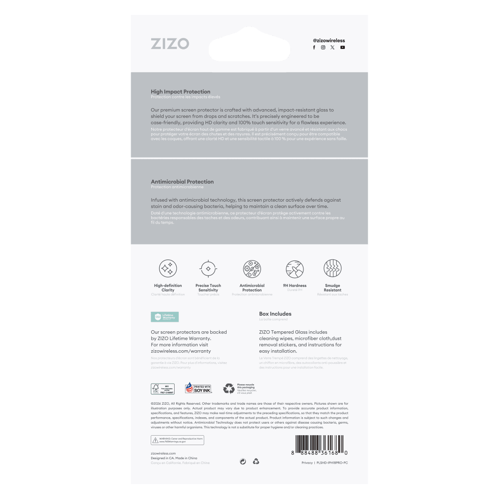 Wholesale cell phone accessory ZIZO - Lightning Shield Privacy Tempered Glass Screen Protector