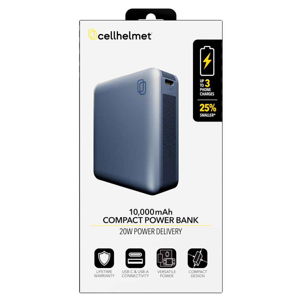 Wholesale cell phone accessory cellhelmet - USB Type C and USB Type A 22.5W Power Bank 10,000
