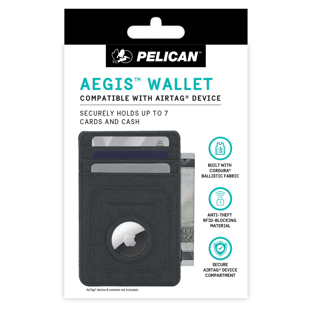 Wholesale cell phone accessory Pelican - Aegis AirTag RFID Wallet - Charcoal