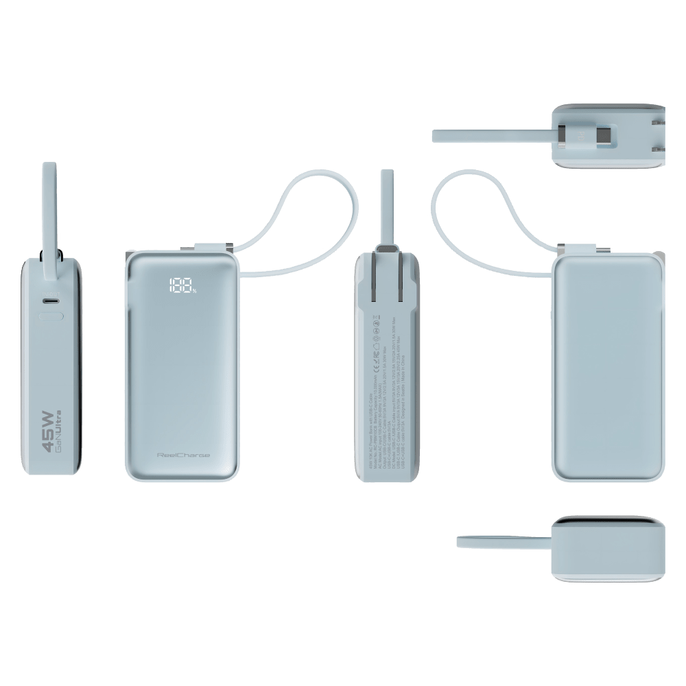 Wholesale cell phone accessory ReelCharge - 45W Power Bank with Integrated USB C Output Cable