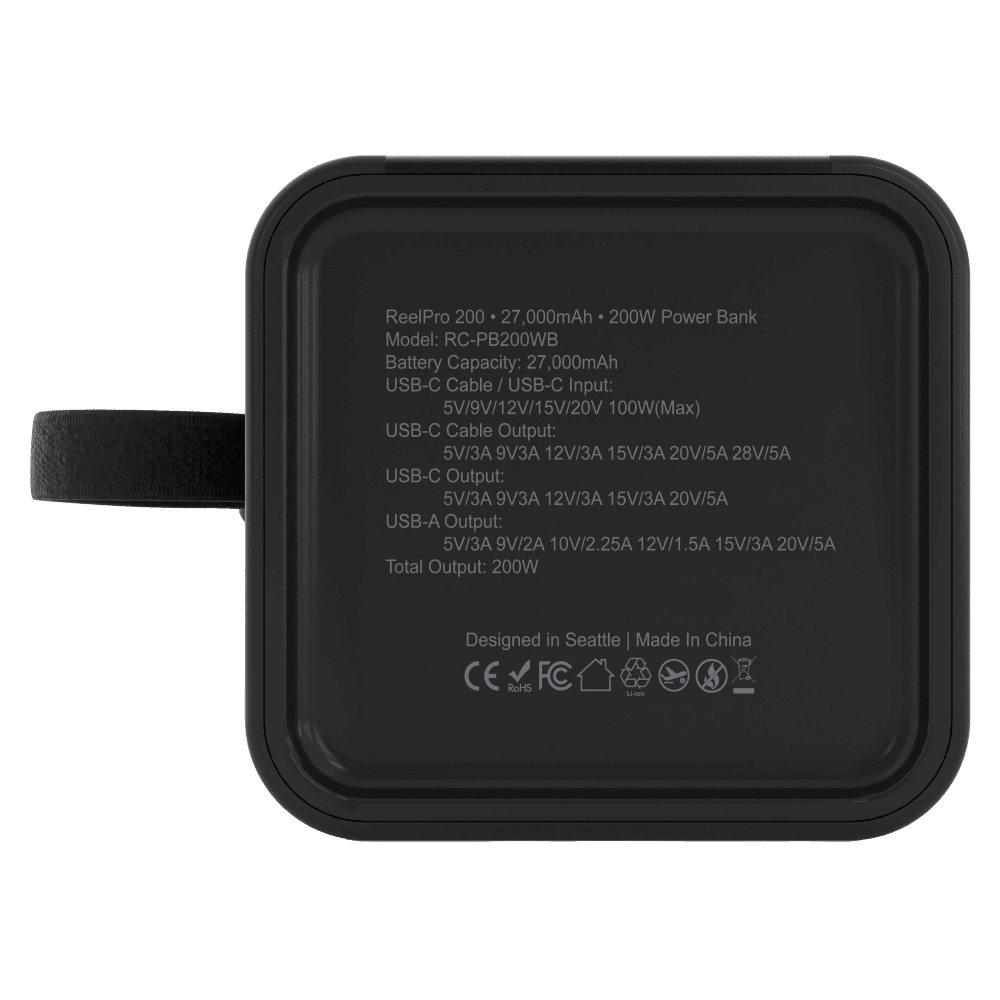 Wholesale cell phone accessory ReelCharge - 200W USB A and USB C Power Bank with Integrated