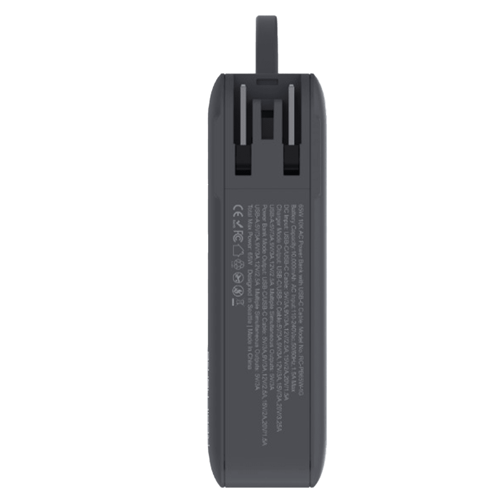 Wholesale cell phone accessory ReelCharge - 65W USB A and USB C Power Bank with Integrated
