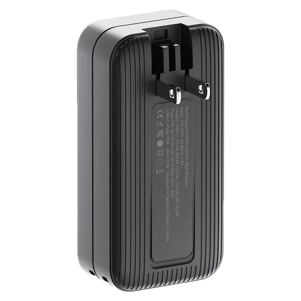Wholesale cell phone accessory ReelCharge - 2-in-1 Power Bank 5,000 mAh and Wall Charger 65W