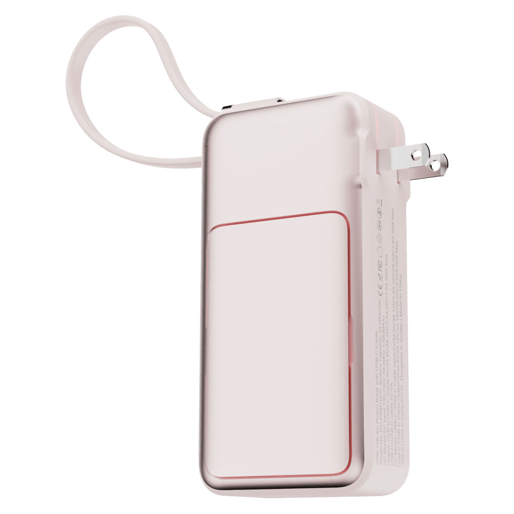 Wholesale cell phone accessory ReelCharge - 45W USB C Power Bank with Folding Mirror, LED Display