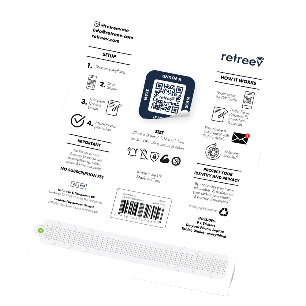 Wholesale cell phone accessory Retreev - Smart Stickers - Blue