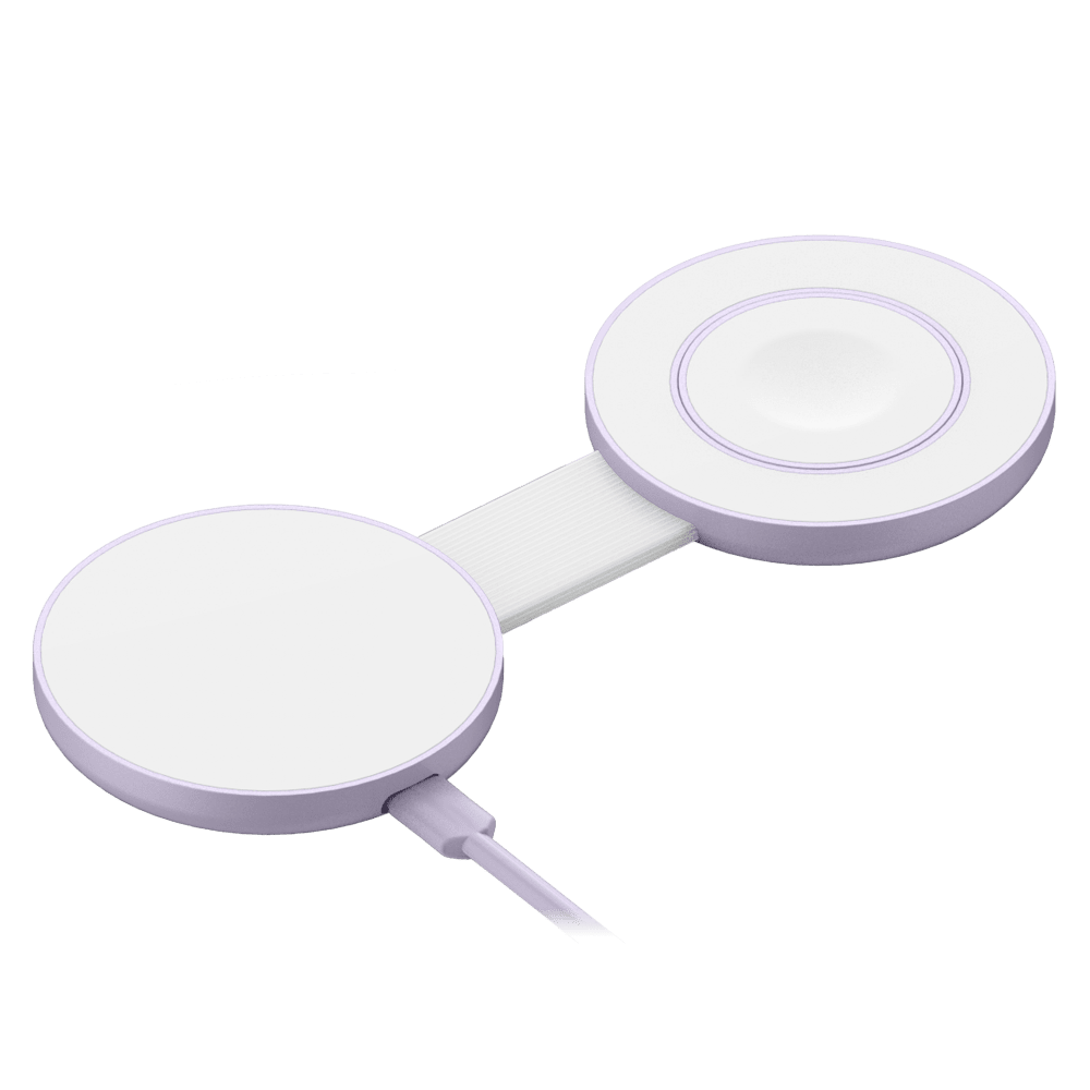 Wholesale cell phone accessory Avana - Twin Pad Wireless Charger 15W - Lavender