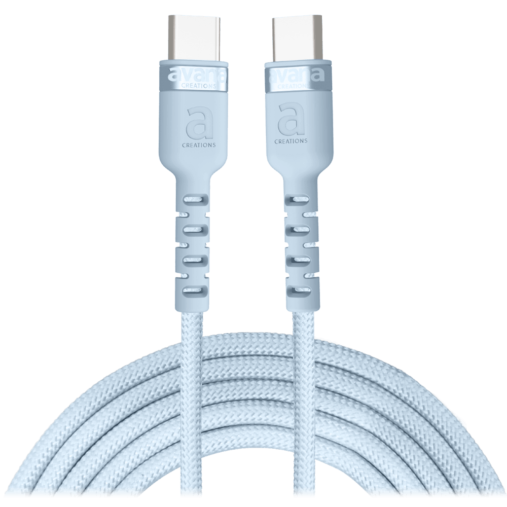 Wholesale cell phone accessory Avana - Rugged 100W USB C to USB C Cable 2m - Light Blue