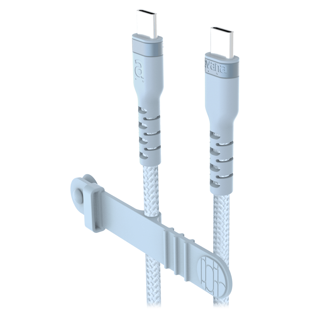 Wholesale cell phone accessory Avana - Rugged 100W USB C to USB C Cable 2m - Light Blue