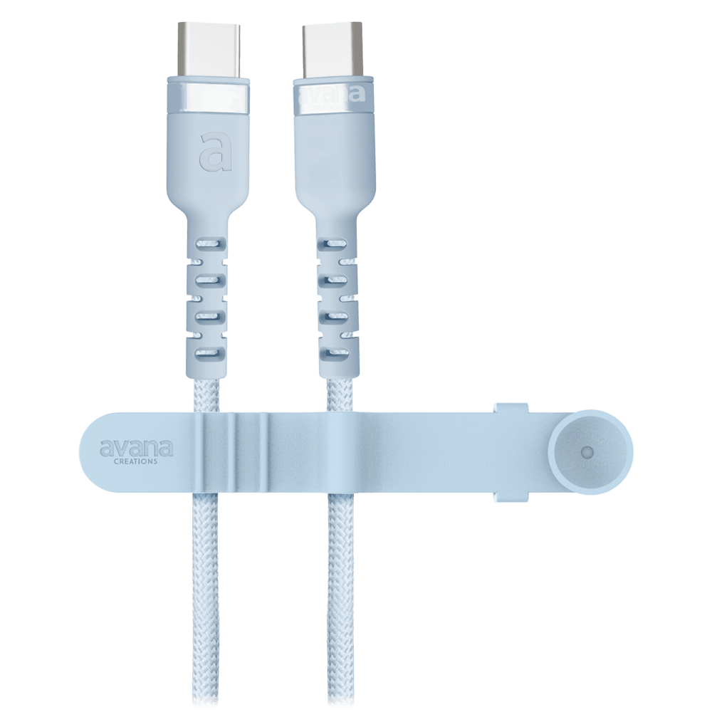 Wholesale cell phone accessory Avana - Rugged 100W USB C to USB C Cable 2m - Light Blue