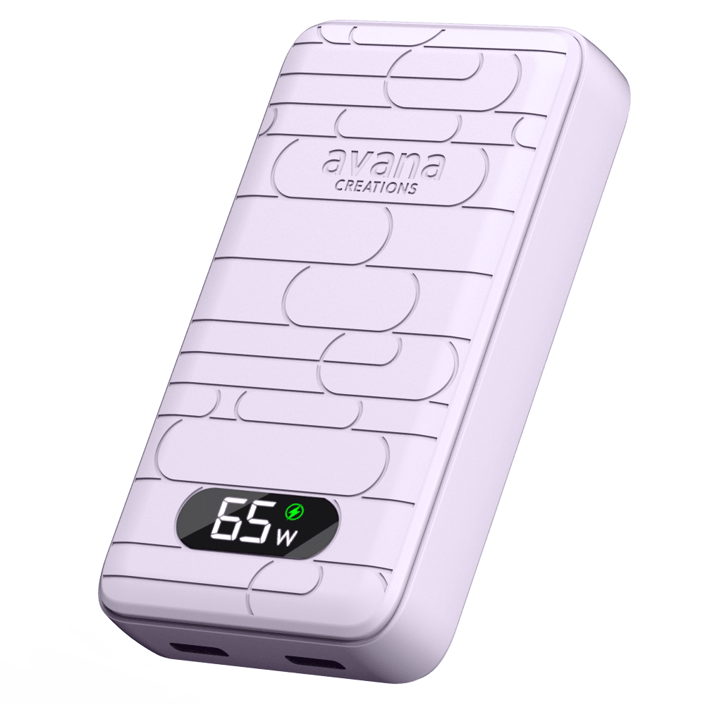 Wholesale cell phone accessory Avana - Ultra-Slim Dual 65W USB C to USB C Charger - Lavender