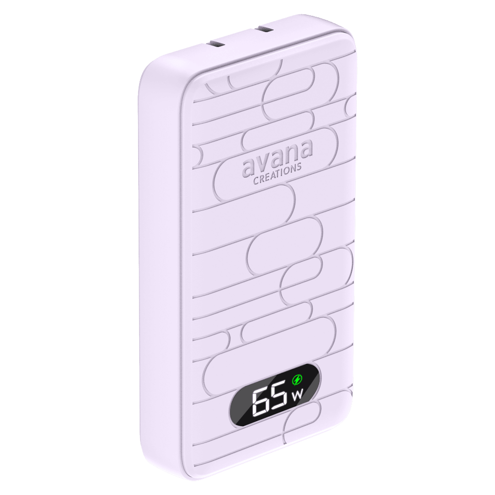 Wholesale cell phone accessory Avana - Ultra-Slim Dual 65W USB C to USB C Charger - Lavender