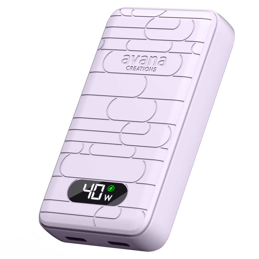 Wholesale cell phone accessory Avana - Ultra-Slim Dual 40W USB C to USB C Charger - Lavender