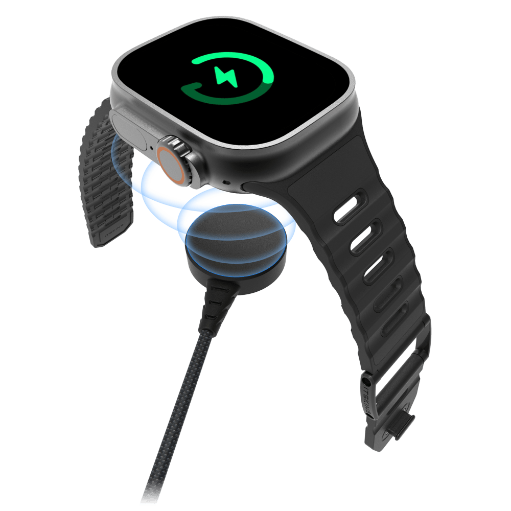 Wholesale cell phone accessory ITSKINS - Hybrid Smartwatch Magnetic Pod to USB C Cable - Black