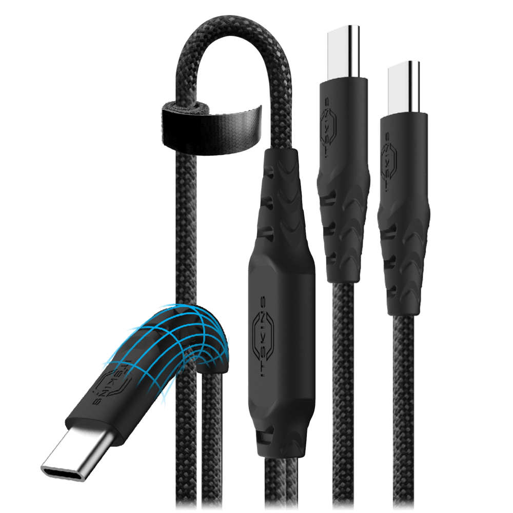 Wholesale cell phone accessory ITSKINS - Hybrid 2 in 1 USB C to USB C Cable 2m - Black