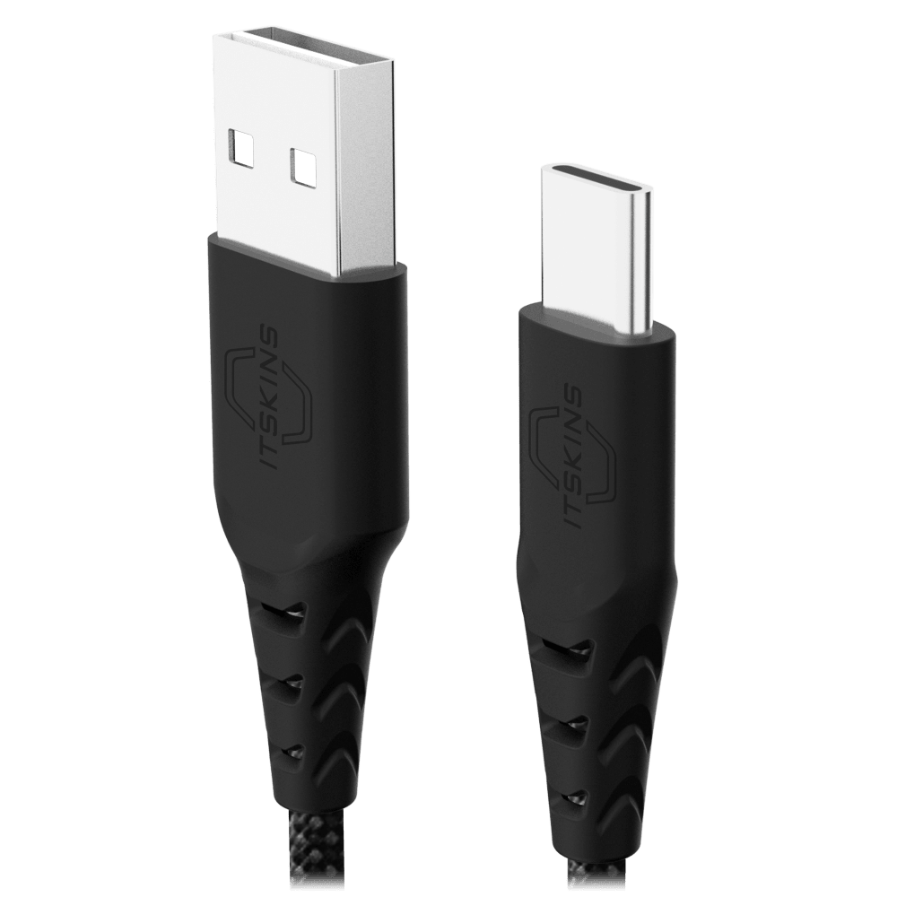 Wholesale cell phone accessory ITSKINS - Hybrid 65W USB A to USB C Cable 2m - Black