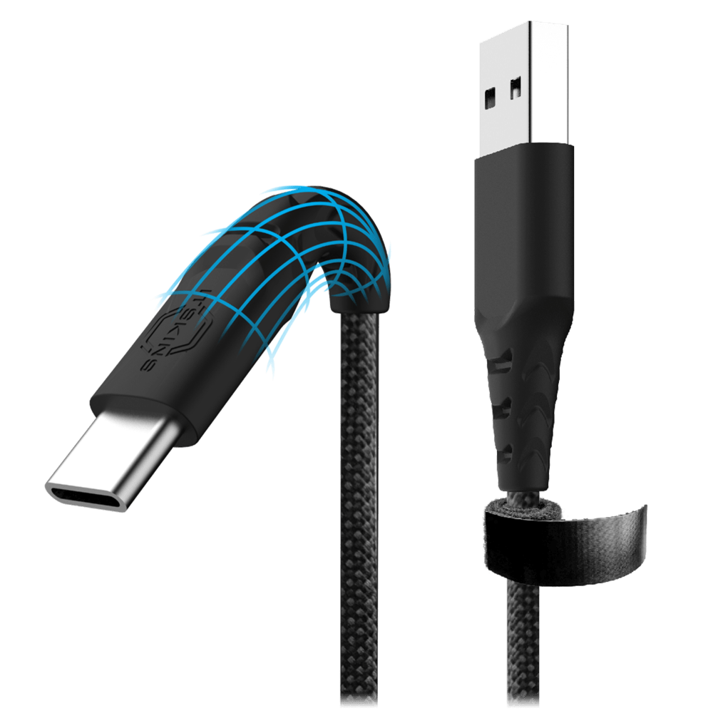 Wholesale cell phone accessory ITSKINS - Hybrid 65W USB A to USB C Cable 2m - Black