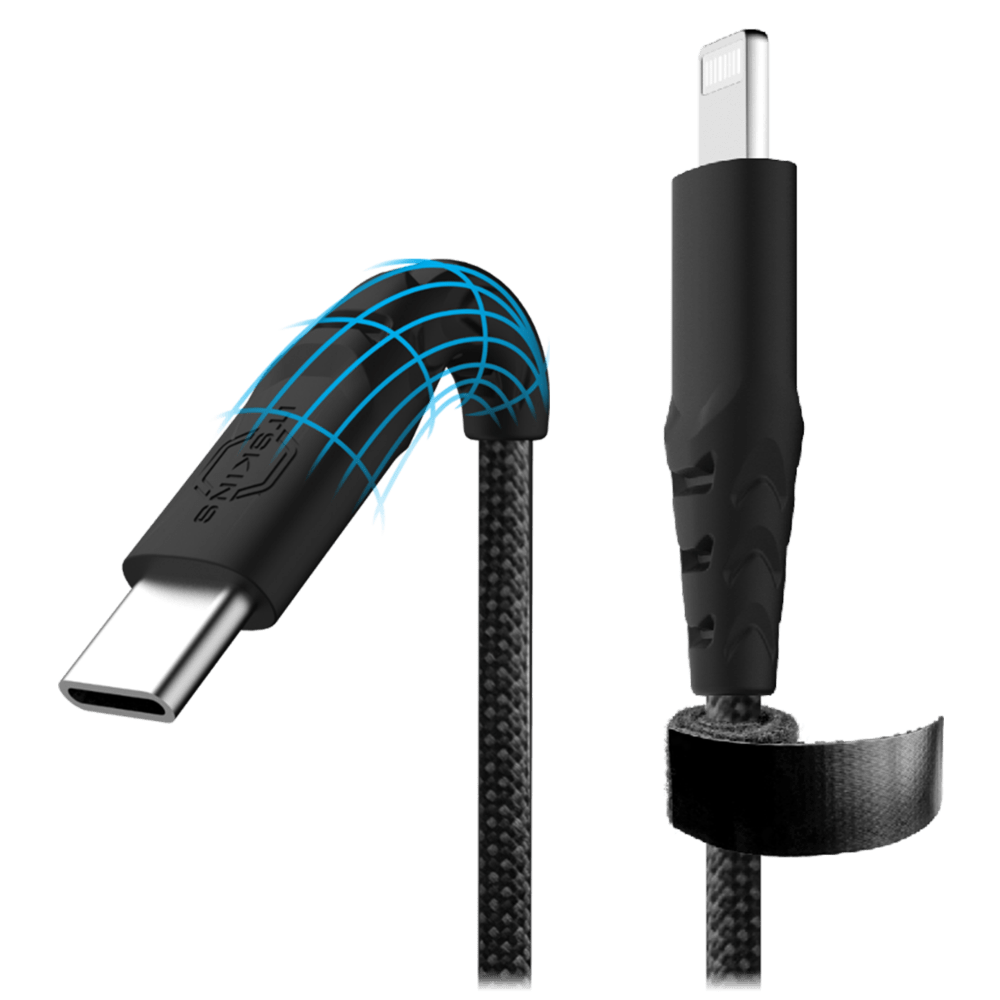 Wholesale cell phone accessory ITSKINS - Hybrid 65W USB C to Lightning Cable 2m - Black