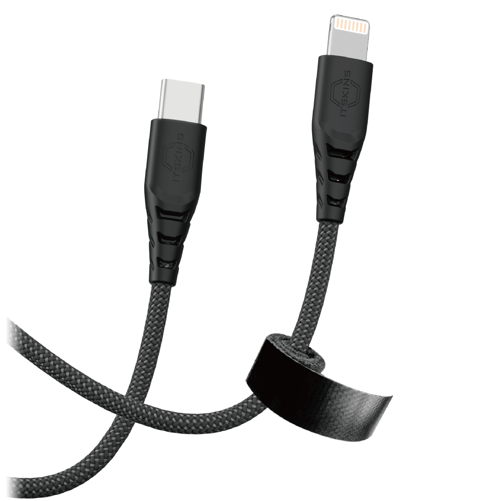 Wholesale cell phone accessory ITSKINS - Hybrid 65W USB C to Lightning Cable 2m - Black