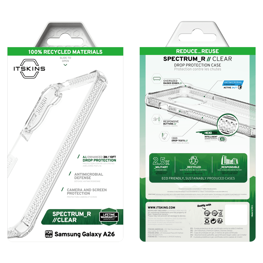 Wholesale cell phone accessory ITSKINS - Spectrum_R Clear Case for Samsung Galaxy A26 - Transparent