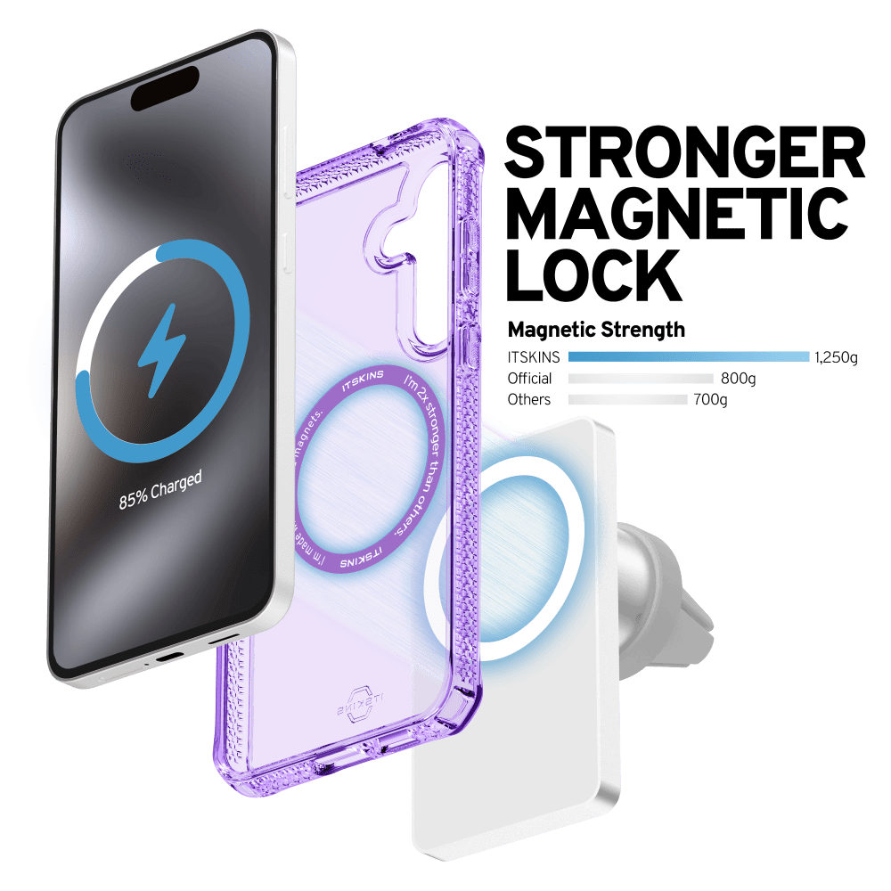 Wholesale cell phone accessory ITSKINS - Hybrid_R Clear MagSafe Case for Samsung Galaxy S25