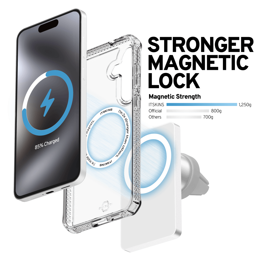 Wholesale cell phone accessory ITSKINS - Hybrid_R Clear MagSafe Case for Samsung Galaxy S25