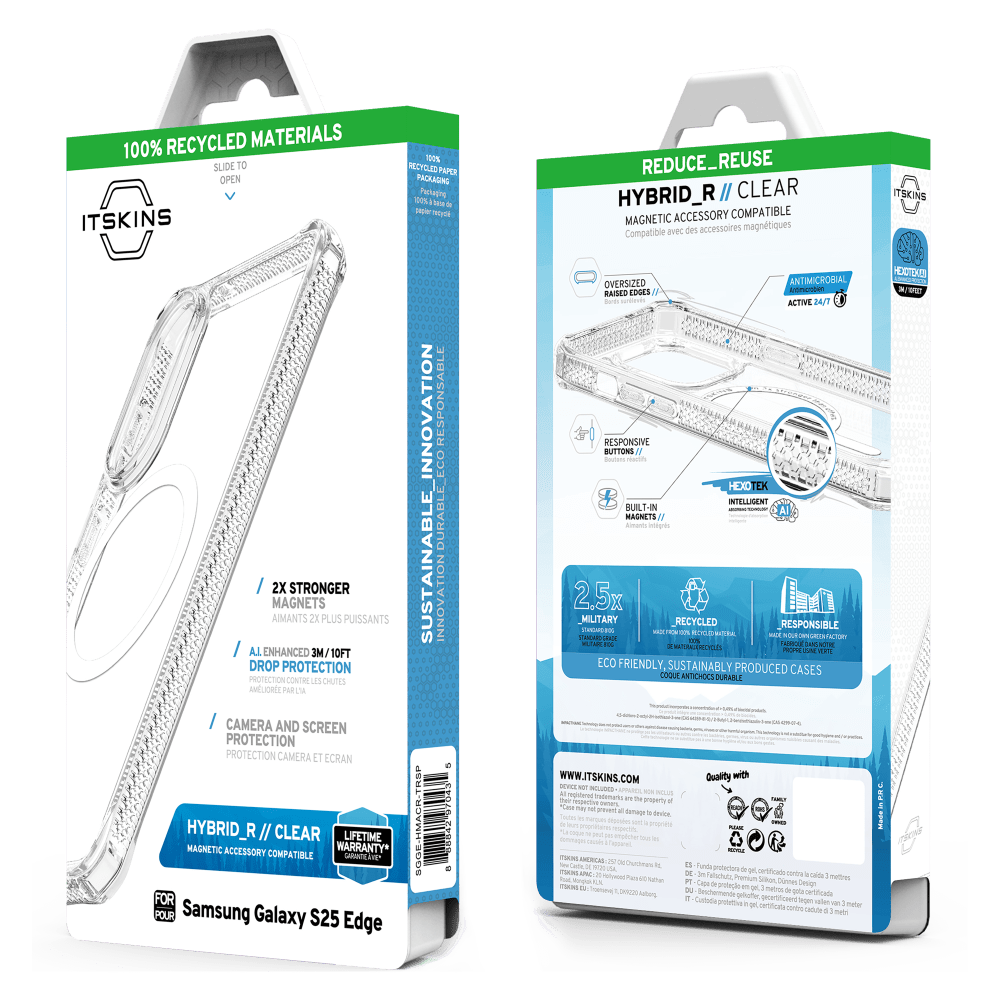 Wholesale cell phone accessory ITSKINS - Hybrid_R Clear MagSafe Case for Samsung Galaxy S25